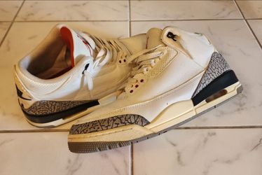 Air Jordan 3 Retro "White Cement Reimagined" Sneakers Size 11 Men's