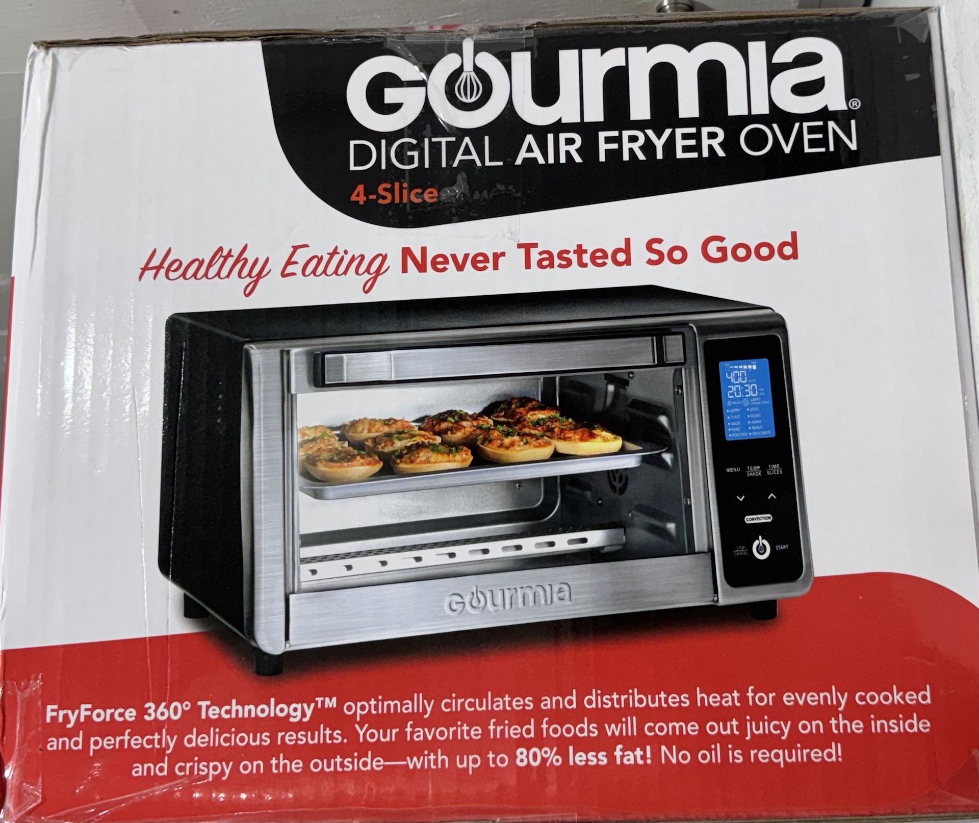 **Gourmia 4-Slice Digital Air Fryer Oven - New in Box, $45
