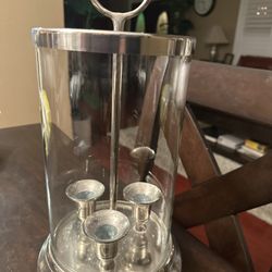 Glass Candle Holder 11”