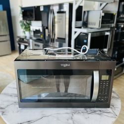 Whirlpool - 1.9 Cu. Ft. Over-the-Range Microwave with Sensor Cooking - Black stainless steel LF