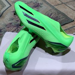 ADIDAS MEN'S X SPEEDPORTAL+ FG SOLAR GREEN (METAL SPIKES) (SIZE: 8 Mens / Also Fits Size 9.5 Women’s)