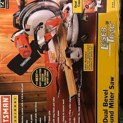 12-in Dual Bevel Compound Miter Saw, Brand New Láser Trac
