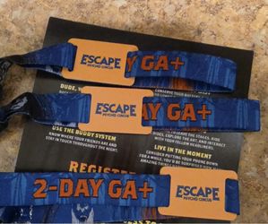 $270 1- Escape 2-Day GA+ Wristband