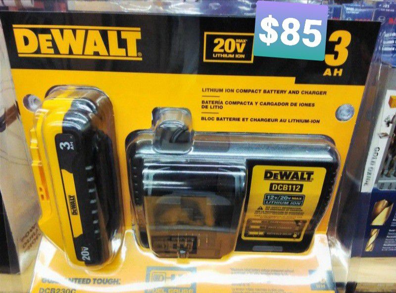 DEWALT 20V Max Lithium-Ion Battery 3.0 Ah And Charger 
(Tool-Only