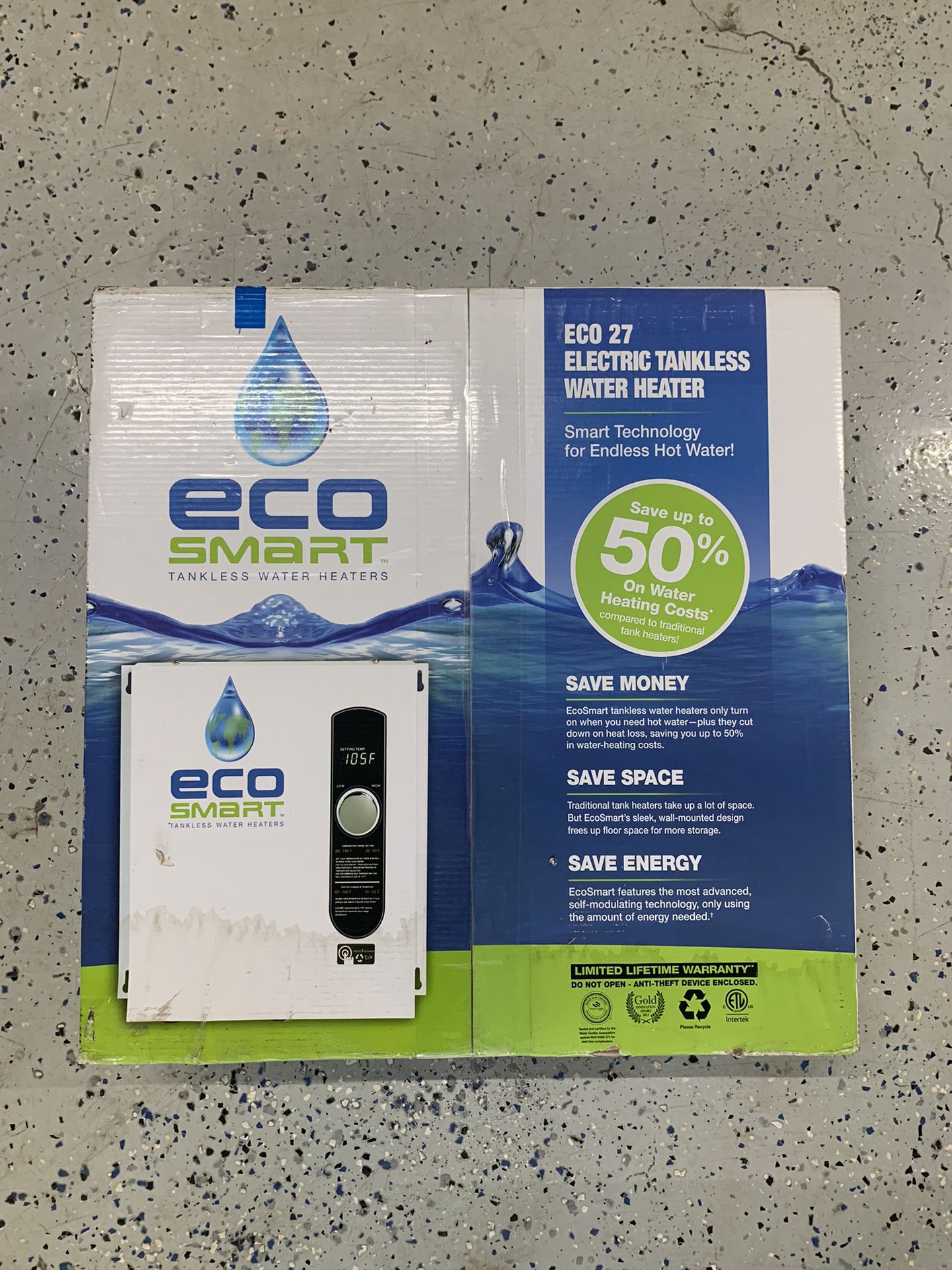 Tankless Hot water Heater ECO 27. Brand New In Box
