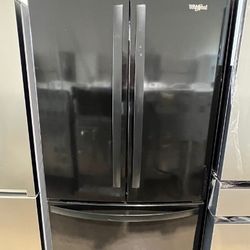 Black Refrigerator Whirlpool French Door 