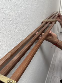 Vintage Mid Century Extendable Shelf Metal and Wood