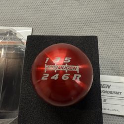 Mugen Authentic 6 Speed Red Round Shift Knob For Honda And Acura