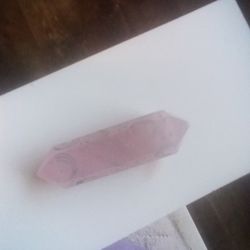 Rose Quartz Pointed Crystal With Silver Moons