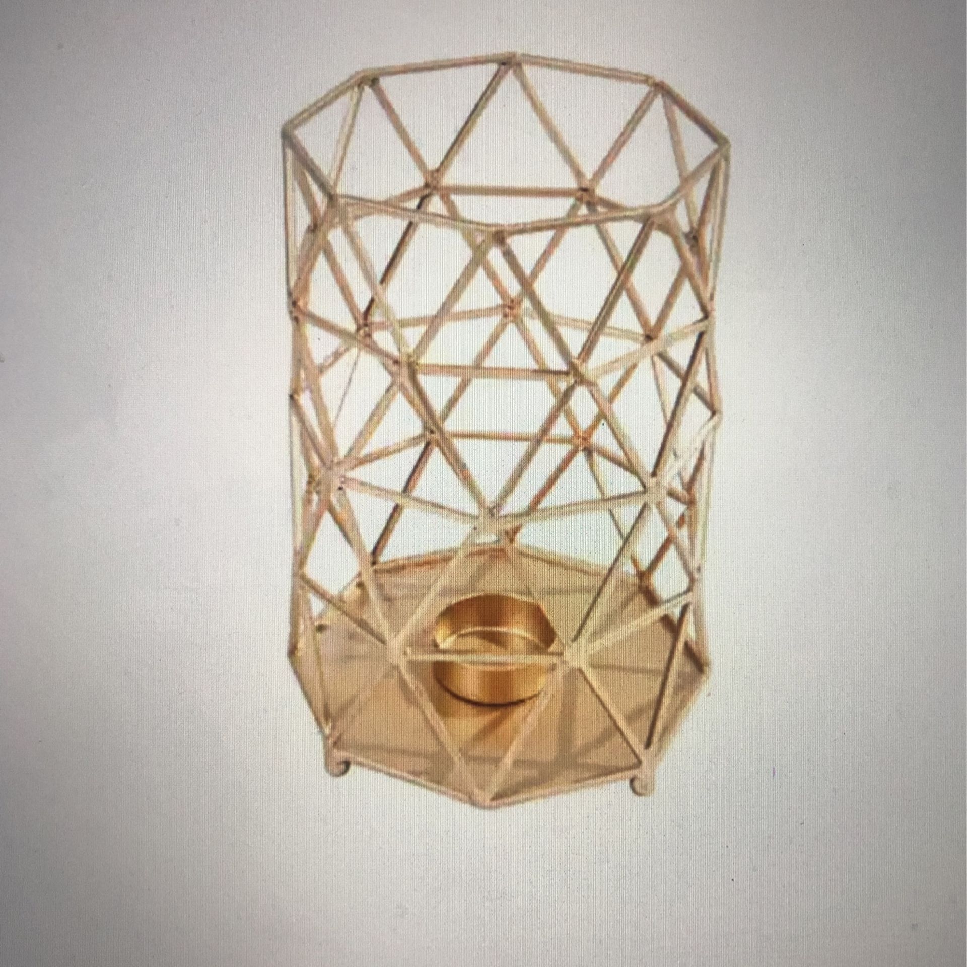 10.5” In. Brushed Gold Metal Outdoor Patio Lantern