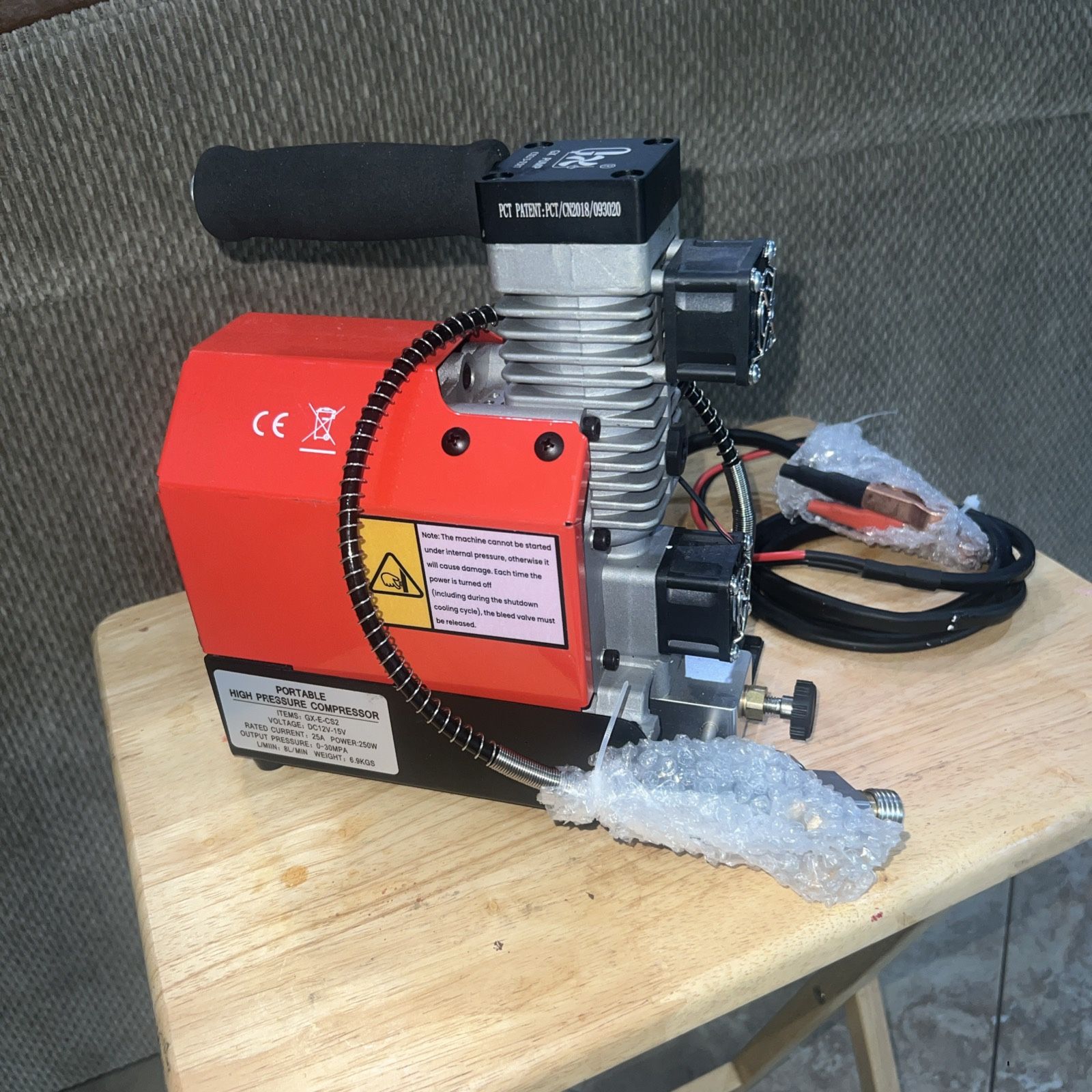 GX-CS2 30Mpa 12V PCP Air Compressor Portable High Pressure Pump for Diving Scuba