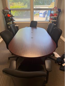 CONFERENCE TABLE AND 6 CHAIRS