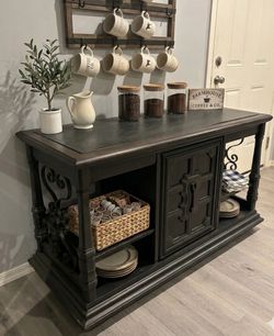 Vintage Buffet : Coffee Bar : Sideboard : Entry Table on wheels- delivery available