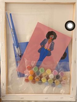 Paint by Numbers Kit with Canvas and Brushes
