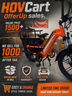 Family ebike electric bike - cargo orange and grey available
