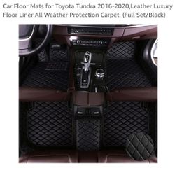 Car Floor Mats For Toyota Tundra 2016-2020,Leather Luxury Floor Liner All Weather Protection, Waterproof, Black. 
