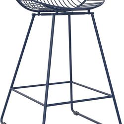 CosmoLiving by Cosmopolitan Ellis Wire Counter Stool, Navy