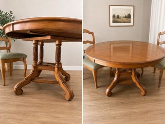 Round Wood Pedestal Dining Table