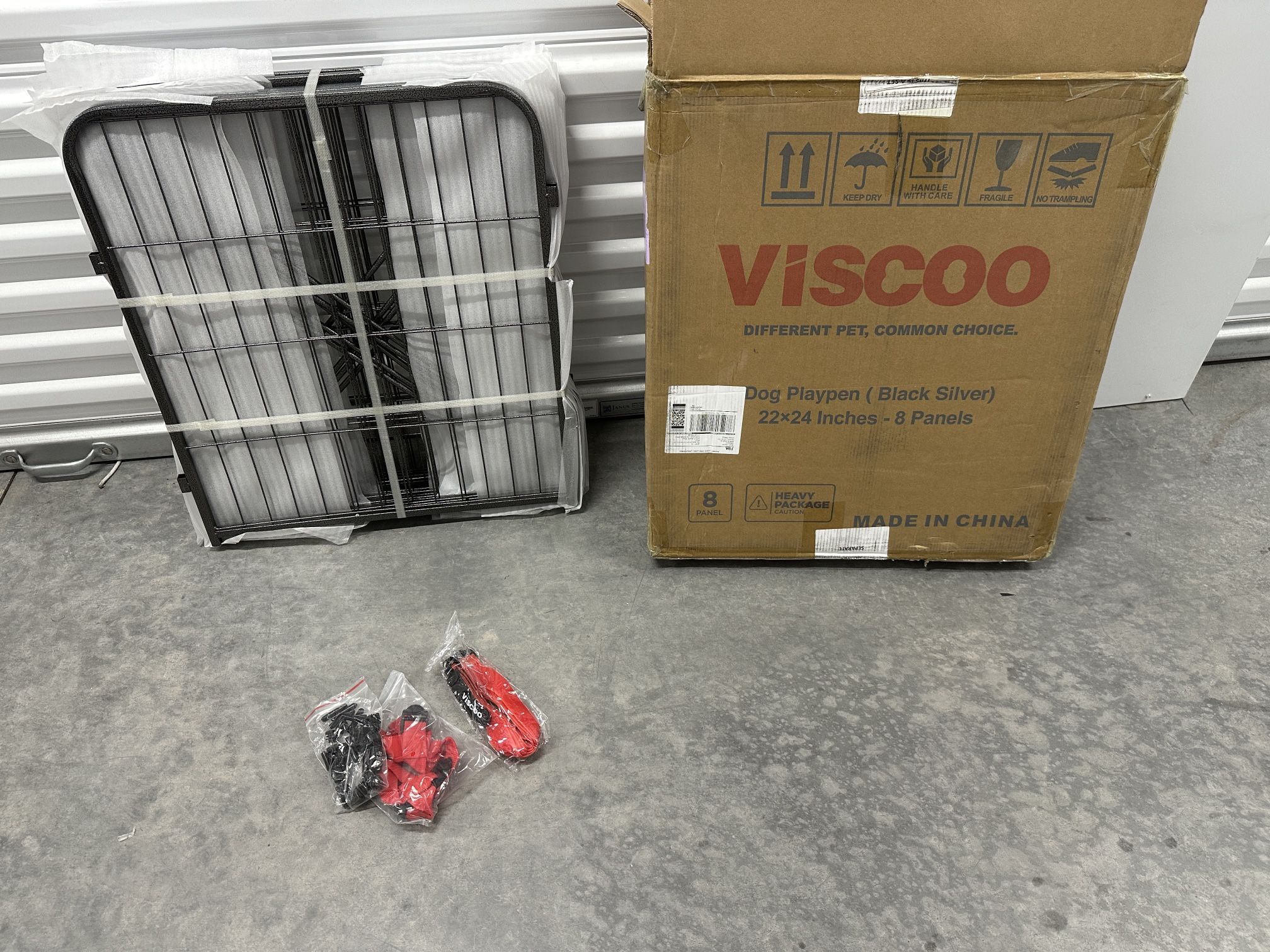 New Viscoo Metal Dog PlayPen 8 Panels 24" High Indoor Outdoor Door Puppies Small Dogs
