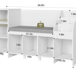 Bed Bath & Beyond Kids Storage Bench w/ Cushion – White 