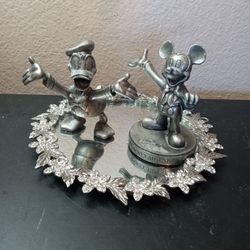VTG Disney Hudson Pewter 4" Donald Duck & Mickey Figurines 