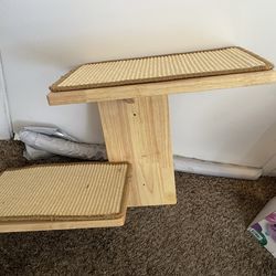 Cat Wall Shelves, 2 Platform Kitten Wall Furniture, Tree Shape Wall-Mounted Floating Shelf with Sisal Mat, Solid Rubber Wood Cats Perch for 16 Inch Dr
