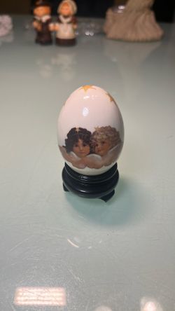 The Egg Lady Cherub egg with stand