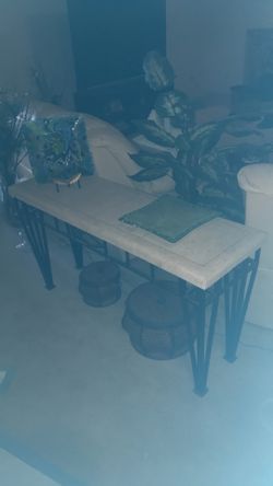 Behind Sofa concrete table