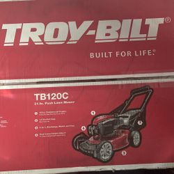 Brand New Troy Belt TB 120C 21-in. Push lawnmower.