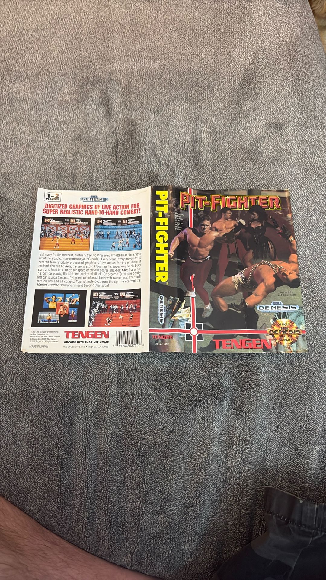 Sega Genesis Pit-fighter Cover Art Only