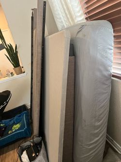 FREE Queen Size Mattress and Frame. Must take all. Pick up ONLY