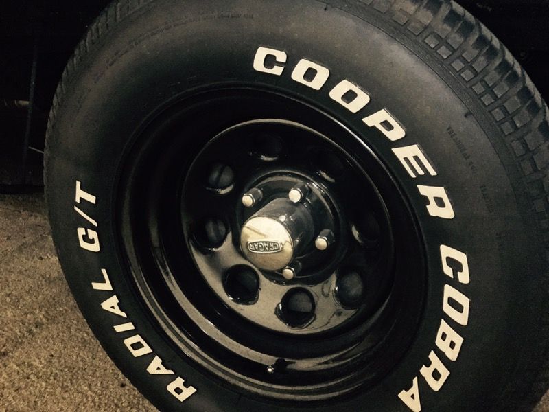 Set of 5, 15" Cragar soft 8 wheels with tire's.