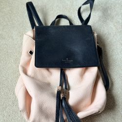 Kate Spade Pebbled Leather Backpack – Blush Pink & Black