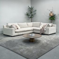 FREE DELIVERY - White/Grey L Sectional