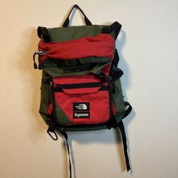 SS16 Supreme x The North Face Steep Tech backpack black TNF bag 16ss Olive RED