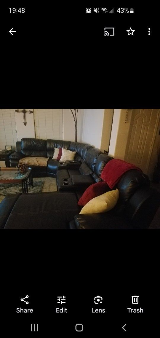 Sectional couch w/recliners