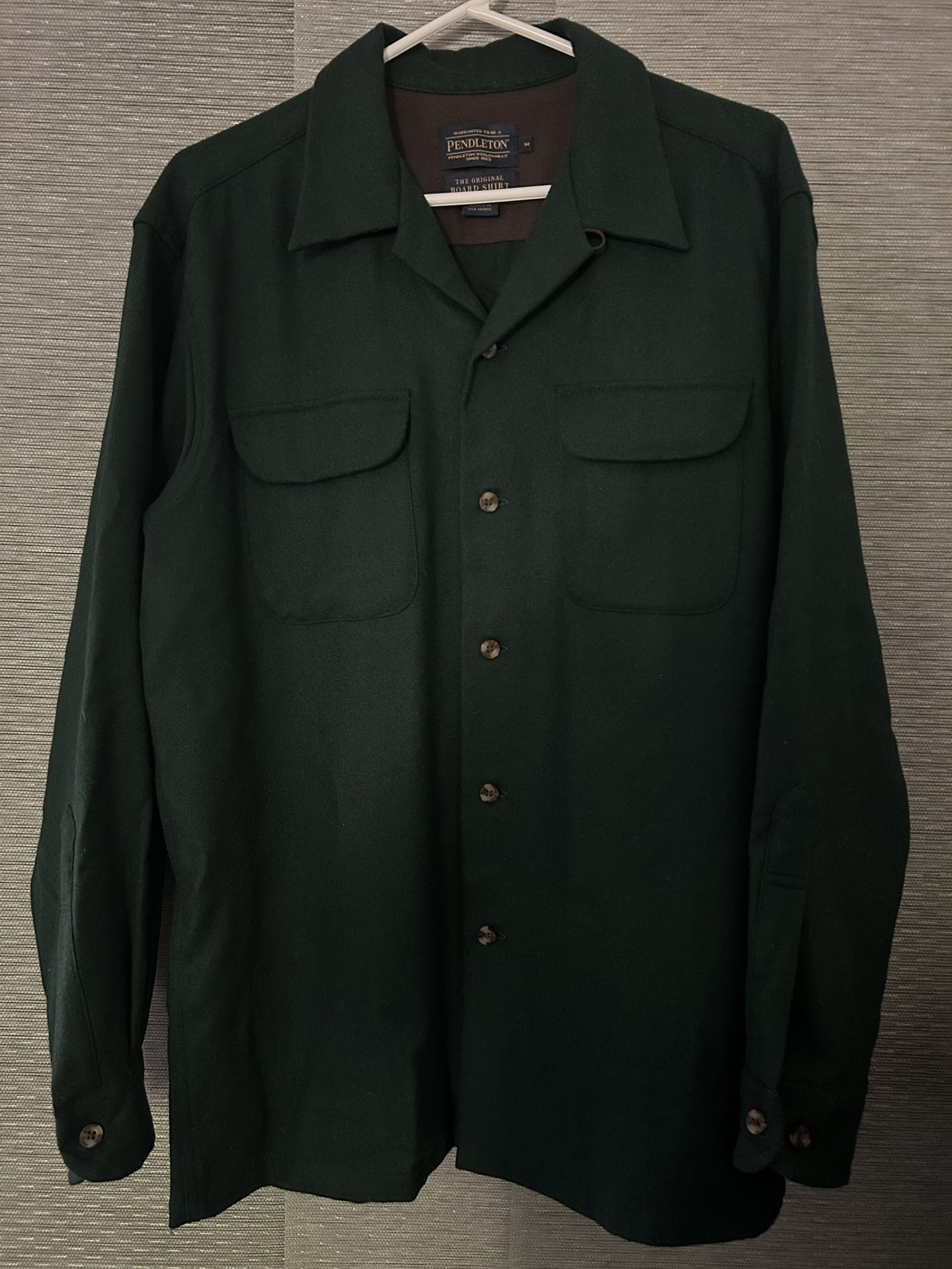 Long Sleeve Pendleton Shirt Green Medium - Like New