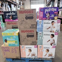 Pampers - Huggies - Pull Ups & Members Mark - New 