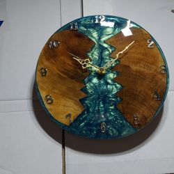 Epoxy Resin Wood Clock Hand Made Echo A Mano 
