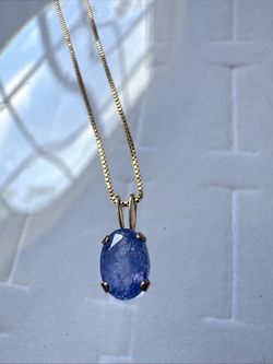 14k purple tanzanite necklace pendant