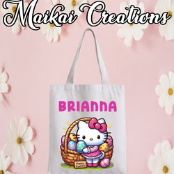 Easter Hello kitty custom tote bag