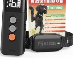 Dog Training Collar with Dog Positive Reinforcement Training Booklet Waterproof Shock Collar with Remote for Small Medium Large Dogs (Black)