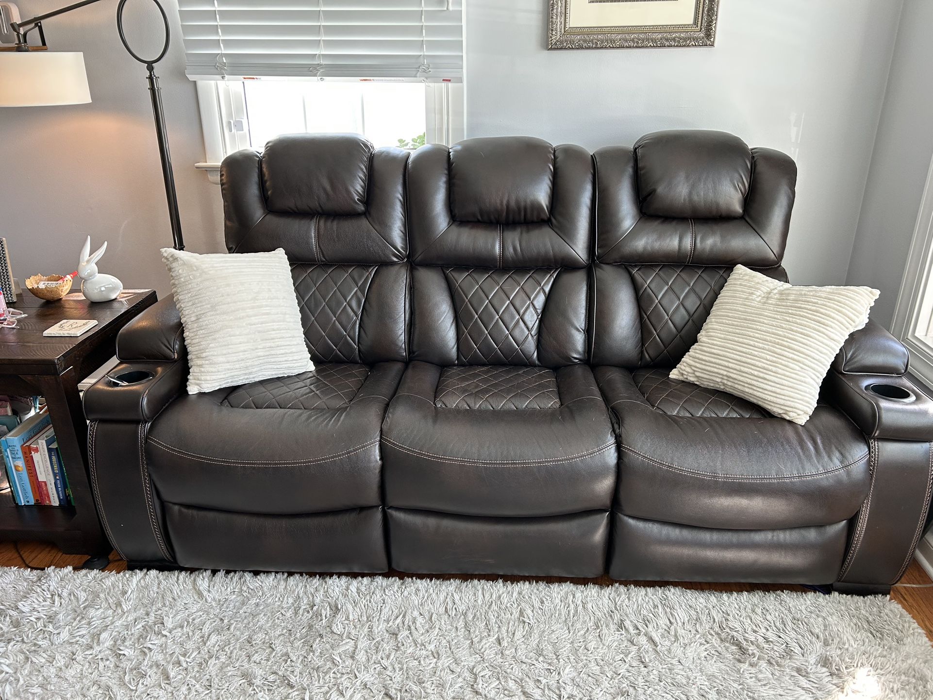 Warnerton Dual Power Reclining Sofa and Loveseat Set | Ashley