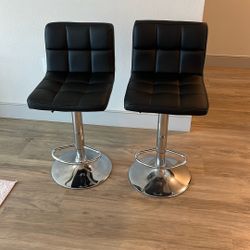 Black Bar Stools (two) 