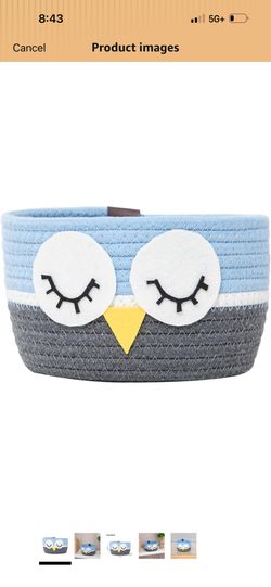 Cute Owl-shaped Cotton Rope Storage Basket