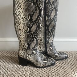 Tall Snakeskin Boots 8 1/2