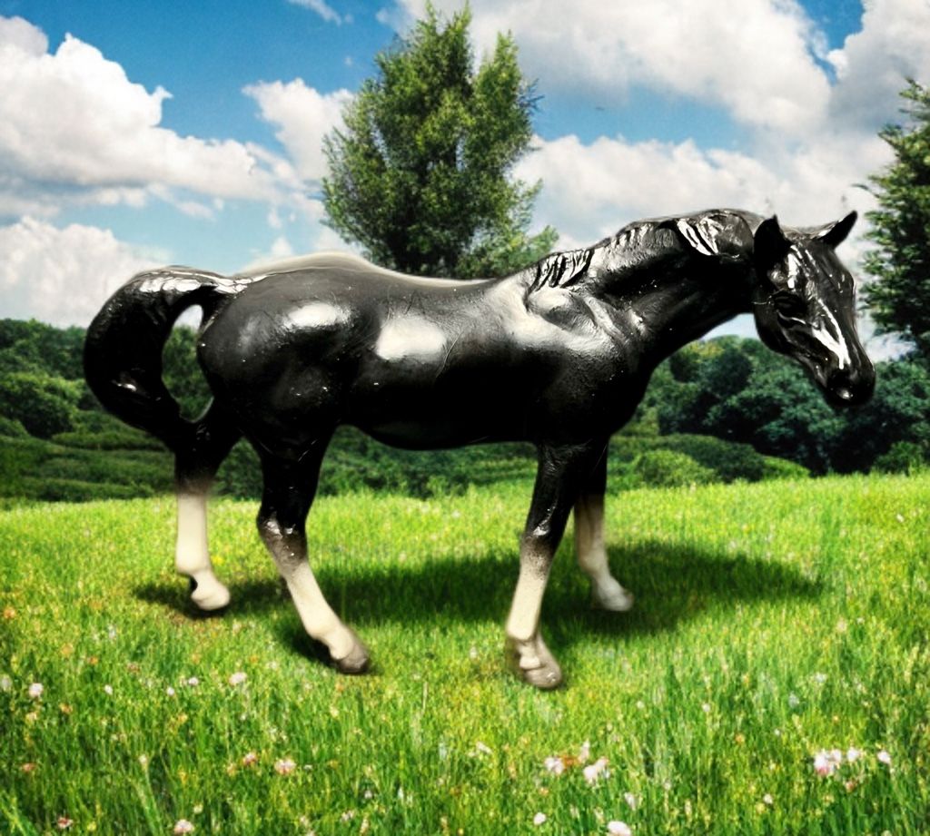 Breyer 1975 Black Shaded Standing Thoroughbred G1 Stablemate