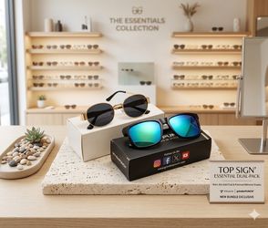 Summer Sunglasses Bundle: Retro 90s Gold Oval & Polarized Mirrored ShadesNEW