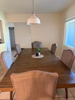 Dining Table | Ashley’s Furniture | 6 chairs removable center piece