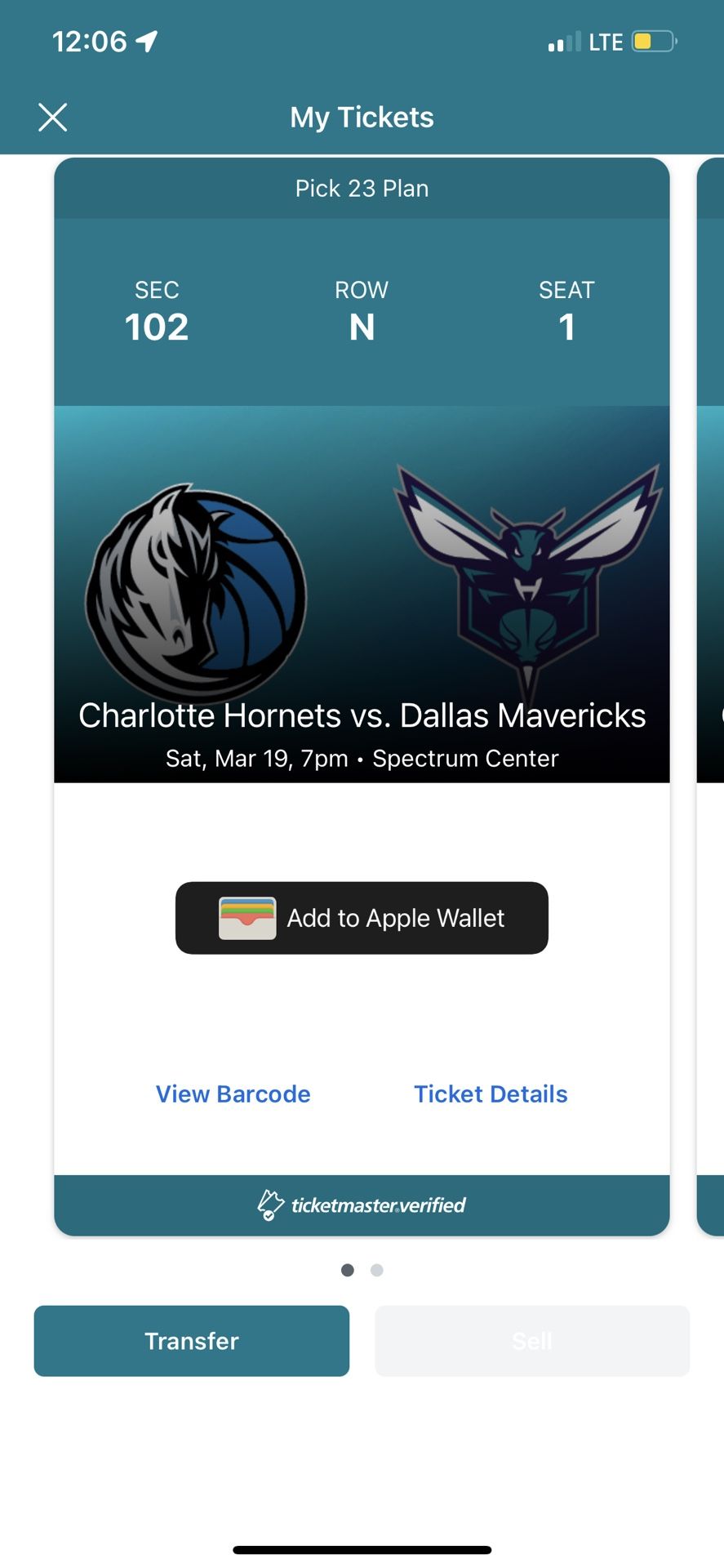 2 Hornet Tickets For Tonight’s Game Vs Dallas